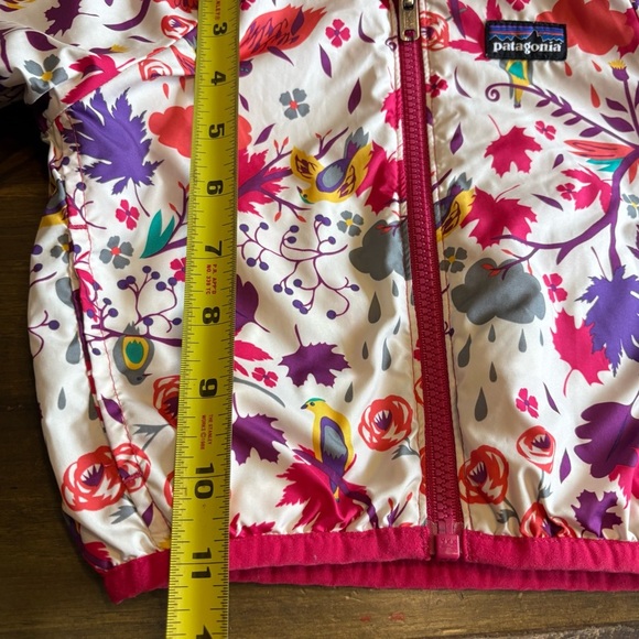 Patagonia Reversible Quilted Pink Leaves Hooded Jacket Bird Toddler 12-18 months - Picture 7 of 7